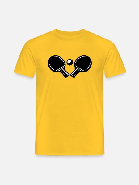 Tischtennisschläger Symbol - Männer T-Shirt - Gelb