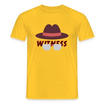 Witness - Männer T-Shirt - Gelb - Vorne - AI Model Male 178 dark (178cm)