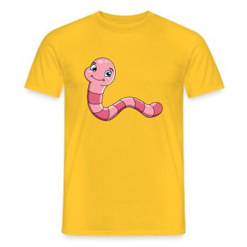 Earthworm - Men's T-Shirt - yellow - Front - AI Model Male 178 dark (178cm)