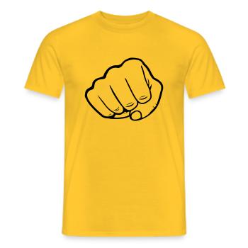 Attaque au poing - T-shirt homme - jaune - Devant - AI Model Male 178 dark (178cm)
