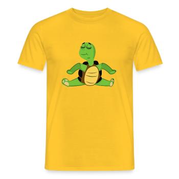 Turtle Makes Yoga Funny Gift Idea - Men's T-Shirt - yellow - Front - AI Model Male 178 dark (178cm)