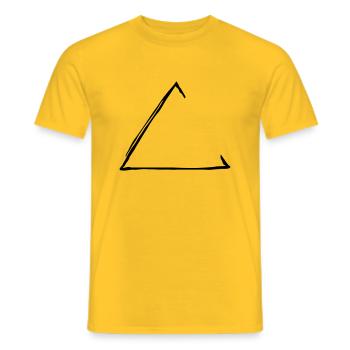 Hand-drawn triangle (1C, B, open) - Men's T-Shirt - yellow - Front - AI Model Male 178 dark (178cm)
