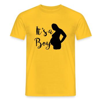 Schwangerschaft Babyparty Babyshower Boy Girl - Männer T-Shirt - Gelb - Vorne - AI Model Male 178 dark (178cm)