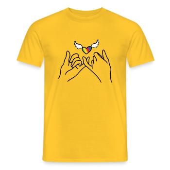 Rainbow Heart - Männer T-Shirt - Gelb - Vorne - AI Model Male 178 dark (178cm)