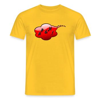 Fluchen 1 - Männer T-Shirt - Gelb - Vorne - AI Model Male 178 dark (178cm)