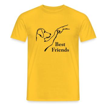 High five Hund - Männer T-Shirt - Gelb - Vorne - AI Model Male 178 dark (178cm)