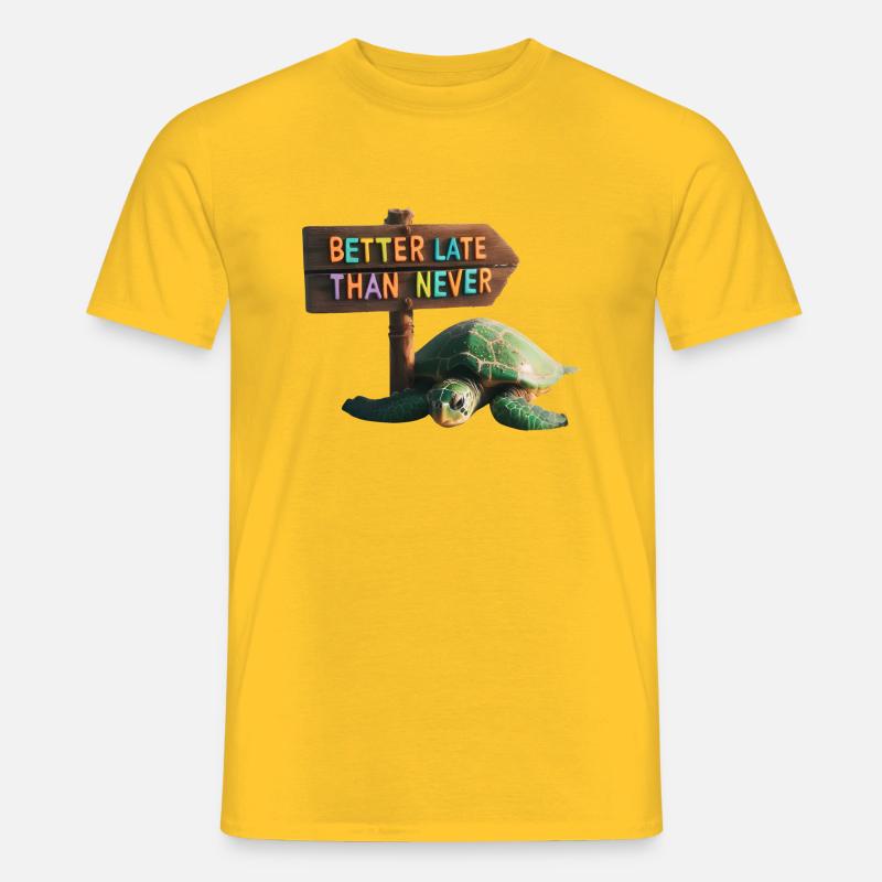 Besser spät als nie - Männer T-Shirt - Gelb
