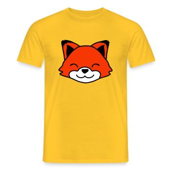 Fox Red Fox Wild Animal Clever Forest Inhabitants - Men's T-Shirt - yellow - Front - AI Model Male 178 dark (178cm)