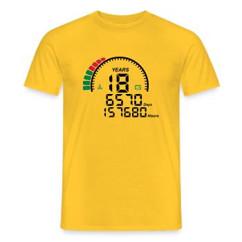 counter anniversary years 18 years - Men's T-Shirt - yellow - Front - AI Model Male 178 dark (178cm)