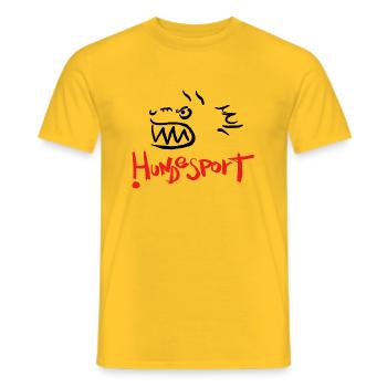 Dog sport black - Men's T-Shirt - yellow - Front - AI Model Male 178 dark (178cm)