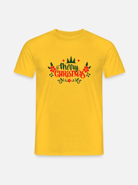 Merry Christmas - Männer T-Shirt - Gelb