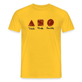 Geometrie - Dreieck, Viereck und Kreis - Männer T-Shirt - Gelb - Vorne - AI Model Male 178 dark (178cm)