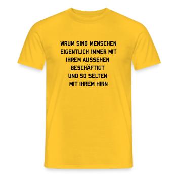 Dicton drôle - T-shirt homme - jaune - Devant - AI Model Male 178 dark (178cm)