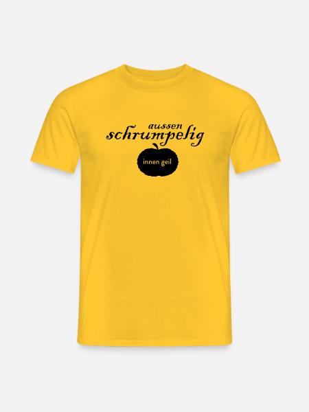 aussen schrumpelig - innen geil - Männer T-Shirt - Gelb