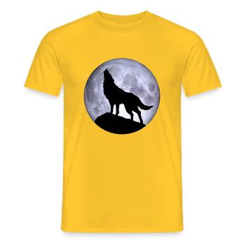 Wolf full moon Halloween night nightmare nightmare - Men's T-Shirt - yellow - Front - AI Model Male 178 dark (178cm)