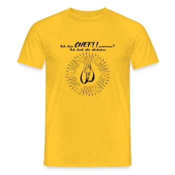 I'm boss egg testicles - Men's T-Shirt - yellow - Front - AI Model Male 178 dark (178cm)