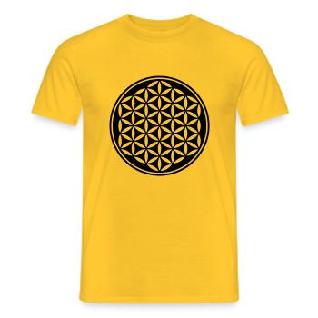 Die Blume des Lebens - Flower of Life - gestanzt - Männer T-Shirt - Gelb - Vorne - AI Model Male 178 dark (178cm)