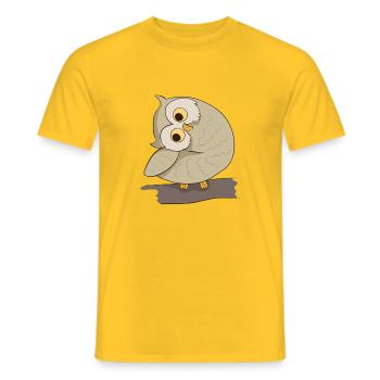 Eule auf dem Ast Geschenk - Männer T-Shirt - Gelb - Vorne - AI Model Male 178 dark (178cm)