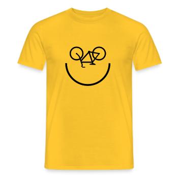 Vélo visage Smile rire cadeau - T-shirt homme - jaune - Devant - AI Model Male 178 dark (178cm)
