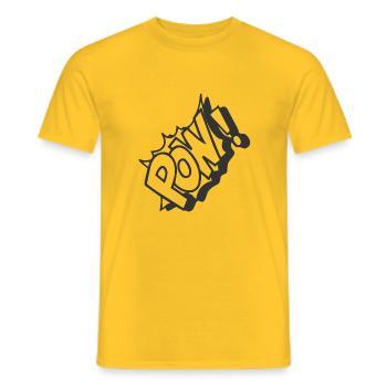 Comic Pow - Men's T-Shirt - yellow - Front - AI Model Male 178 dark (178cm)