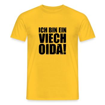 Ich bin ein Viech Oida! Viech Oida Geschenk Idee - Männer T-Shirt - Gelb - Vorne - AI Model Male 178 dark (178cm)