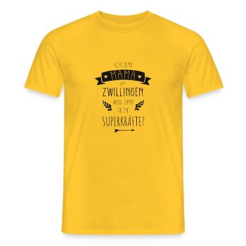 Stolze Mama von Zwillingen Mutter Spruch Geschenk - Männer T-Shirt - Gelb - Vorne - AI Model Male 178 dark (178cm)