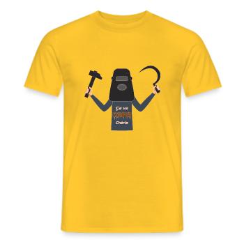 Ca va couper chérie - T-shirt homme - jaune - Devant - AI Model Male 178 dark (178cm)