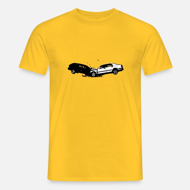 Autounfall Wrack - Männer T-Shirt - Gelb
