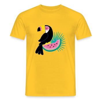 Tukan &Melon - T-shirt homme - jaune - Devant - AI Model Male 178 dark (178cm)