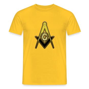 Freemason Compass Gold Rust - Men's T-Shirt - yellow - Front - AI Model Male 178 dark (178cm)