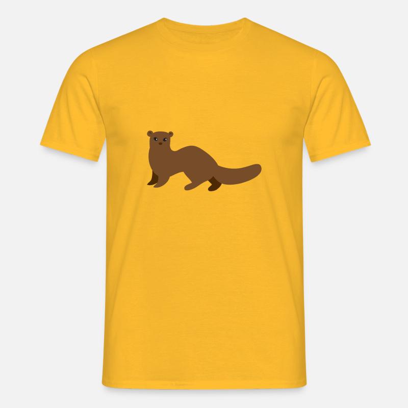 Brauner Mungo Wiesel oder Hermelin - Männer T-Shirt - Gelb