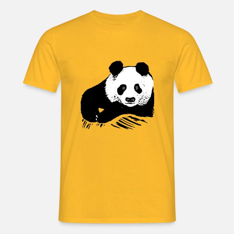 Panda - T-shirt til herrer - gul