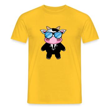 Security oder eher SeKUHrity? - Männer T-Shirt - Gelb - Vorne - AI Model Male 178 dark (178cm)