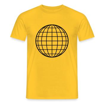 Sphere Globe Circle Round Geometric Shape - Men's T-Shirt - yellow - Front - AI Model Male 178 dark (178cm)
