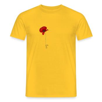 Poppy love - Men's T-Shirt - yellow - Front - AI Model Male 178 dark (178cm)