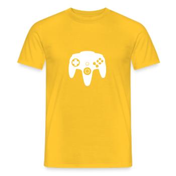 N64 Spiele Controller - Männer T-Shirt - Gelb - Vorne - AI Model Male 178 dark (178cm)