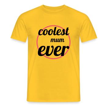 family - coolest mum ever - Männer T-Shirt - Gelb - Vorne - AI Model Male 178 dark (178cm)