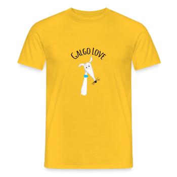 Galgo Love 4 blanc galgo - T-shirt homme - jaune - Devant - AI Model Male 178 dark (178cm)