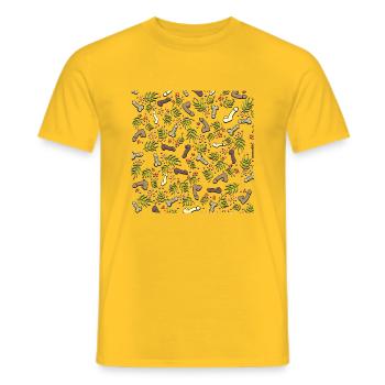 Penis Muster Blumen Versaute Geschenkidee Geschenk - Männer T-Shirt - Gelb - Vorne - AI Model Male 178 dark (178cm)
