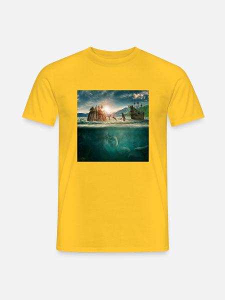 Underwater world of imagination - Men's T-Shirt - yellow