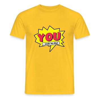 vous avez fait ma bande dessinée de super-héros de super-héros de bande dessinée de jour - T-shirt homme - jaune - Devant - AI Model Male 178 dark (178cm)