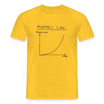 Computer Science: Moore's Law (Black) - Männer T-Shirt - Gelb - Vorne - AI Model Male 178 dark (178cm)