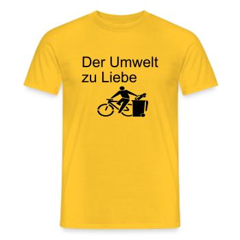 Der Umwelt zu Liebe-fahrrad-bike-umwelt-geschenk - Männer T-Shirt - Gelb - Vorne - AI Model Male 178 dark (178cm)