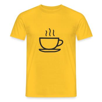 Kaffee Coffee Motiv lustig - Männer T-Shirt - Gelb - Vorne - AI Model Male 178 dark (178cm)