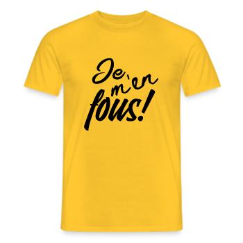 Je m'en fous! - T-shirt homme - jaune - Devant - AI Model Male 178 dark (178cm)