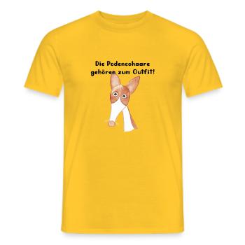 Podencohaare Outfit 2 - Männer T-Shirt - Gelb - Vorne - AI Model Male 178 dark (178cm)