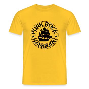 Punk Rock Hamburg Voilier - T-shirt homme - jaune - Devant - AI Model Male 178 dark (178cm)