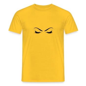 MUA Make-up Artist Liebhaber Kosmetik Beauty Mode - Männer T-Shirt - Gelb - Vorne - AI Model Male 178 dark (178cm)
