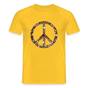 Symbole de paix Peace - T-shirt homme - jaune - Devant - AI Model Male 178 dark (178cm)