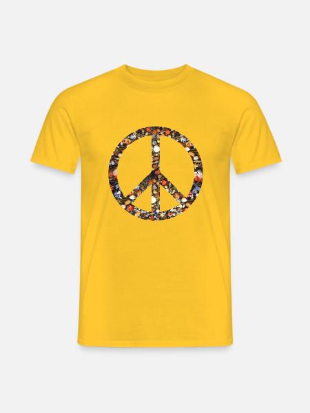 Peacezeichen Friedensbewegung Friedenssymbol Peace - Männer T-Shirt - Gelb